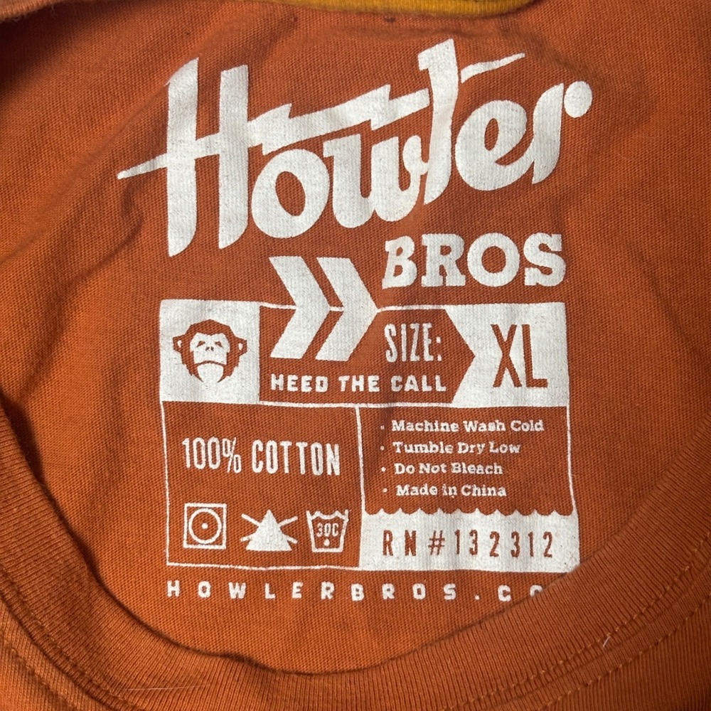Howler Brothers Pocket Shirt Mens XL Orange Heed The Call Rooster Graphic Print - Picture 3 of 10